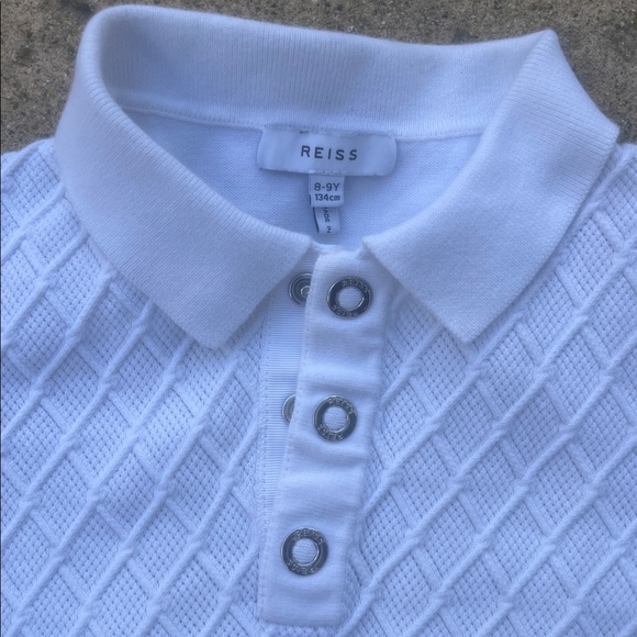REISS Kids Eli Ecru White Cableknit Polo Shirt
Youth Size 8-9Y - Picture 3 of 7